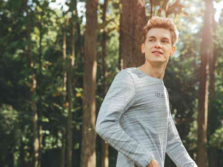 男士圆领纯棉长袖t恤