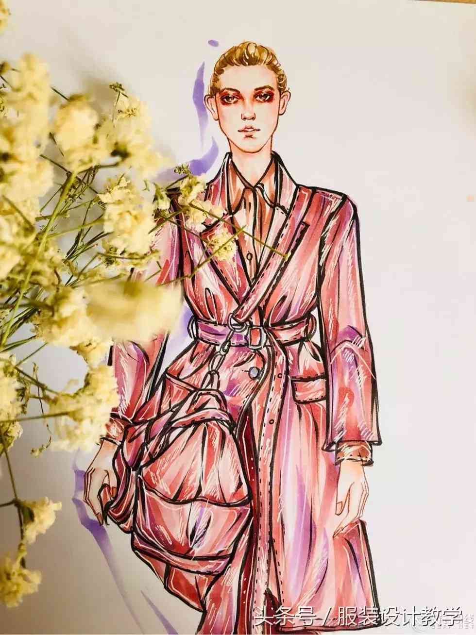 服装设计效果图马克笔
