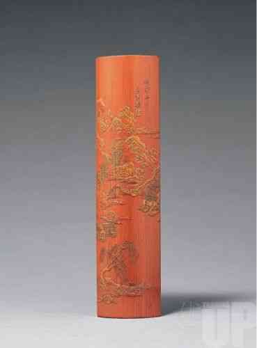 明晚期 张希黄制作 留青野渡横舟图臂搁 成交价RMB 1650000 中国嘉德 2006年6月