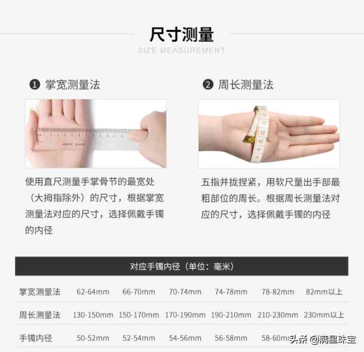 翡翠手镯尺寸测量和对照表(翡翠手镯尺寸大小)