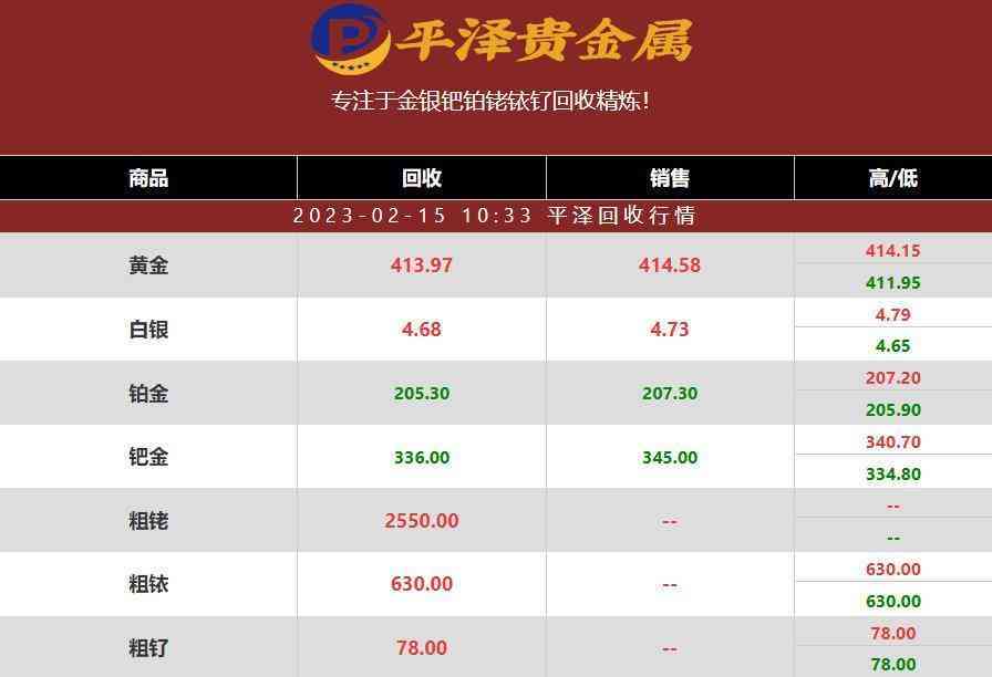 铂金首饰回收价格(铂金首饰回收价格查询今日)